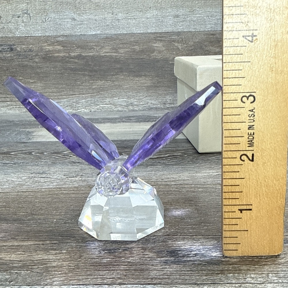 Pink Crystal Butterfly Paperweight Signed Oleg Cassini - Picture 8 of 11